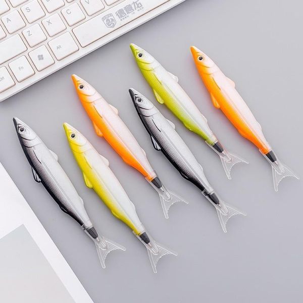 

ballpoint pens 1pcs creative cute fish modelling pen peculiar shape lovely stationery automatic refillable ballpen 5mm, Blue;orange