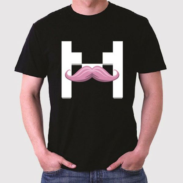 

new markiplier marfstache logo men's black t-shirt size s to 3xl, White;black