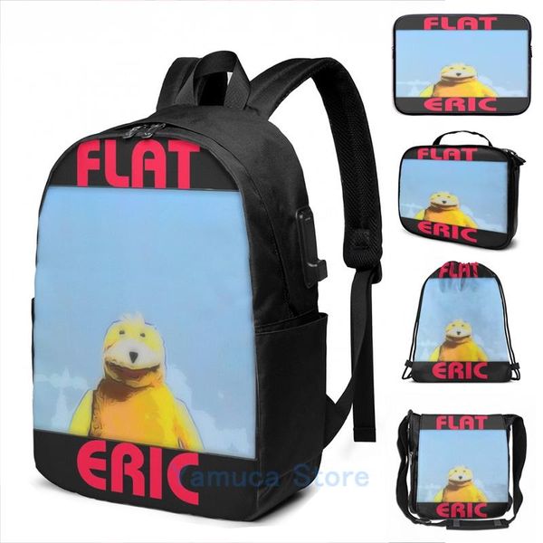 

backpack funny graphic print flat eric usb charge men school bags women bag travel laptop