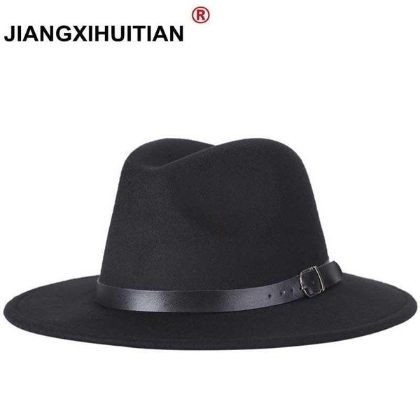 

stingy brim hats 2022 fashion men fedoras women's jazz hat summer spring black woolen blend cap outdoor casual x xl, Blue;gray