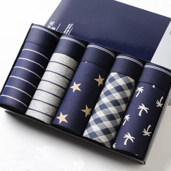 

underpants 5pcs underwear men's shorts panties cotton boxers man male boxer homme u convex lingerie wholesale lots, Black;white