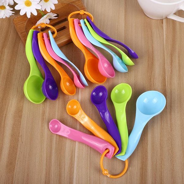 

spoons 5pcs/set kitchen measuring colorful plastic baking cups sugar cake coffee spoon tools