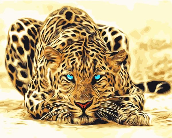 

paintings by numbers with animal diy painting leopard oil paint wall decoration