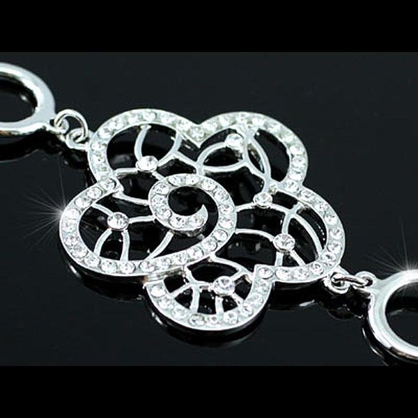 

rose bracelet use austrian crystal csb026 link, chain, Black