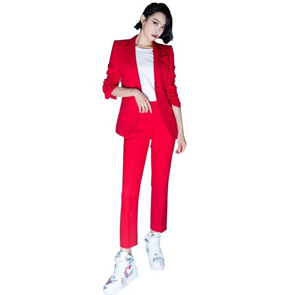 

women's suits & blazers pants suit women business red fashion slim jackets with office ladies formal ol work wear sets, White;black