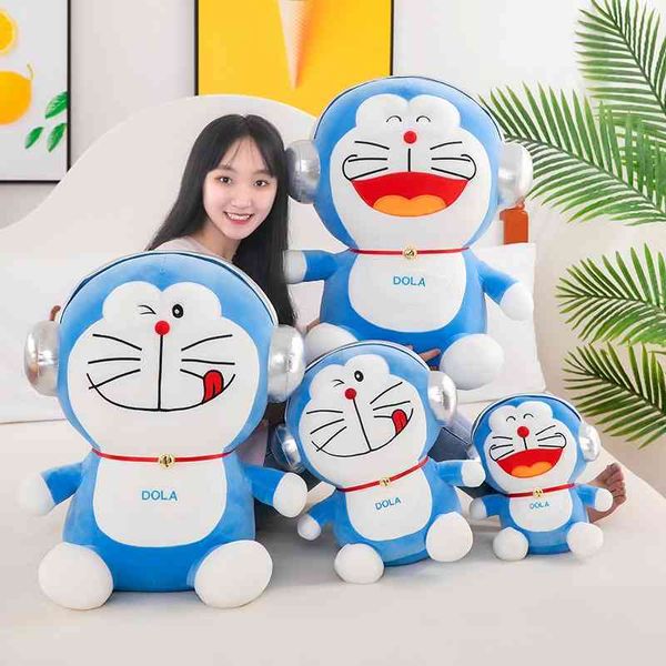 

animation surrounding cute dingdang plush machine cat toy cartoon headset blue fat doll