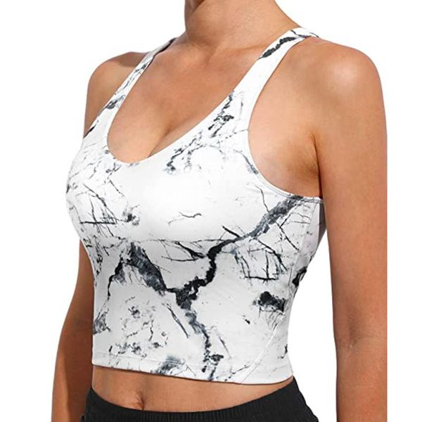 

women sport tanks sleeveless fashion printing vest chest pad movement short tank 2021 camisole women's & camis, White