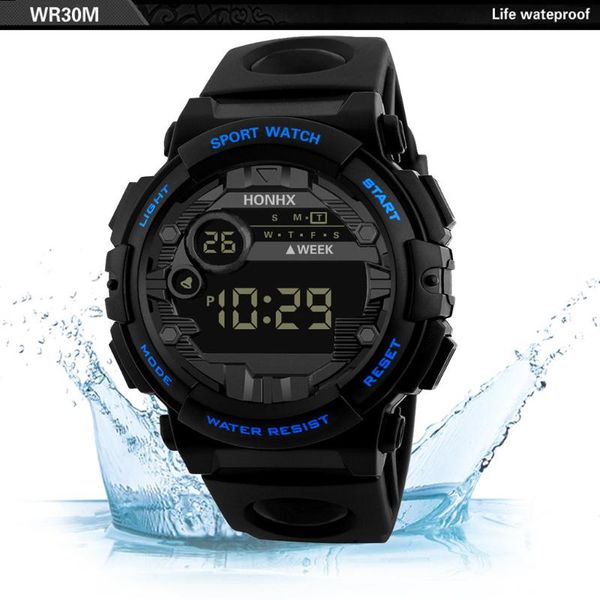 

wristwatches luxury mens digital led watch date sport men outdoor electronic watches waterproof wrist clock male relogio masculino 2021, Slivery;brown