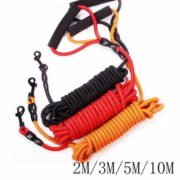 

2m/3m/5m/10m long nylon dog leash dogs lead pet mountaineering rope outdoor walking training leashes for belt safety collars &