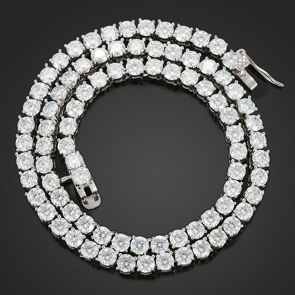 

chains 3-5mm 925 silver moissanite hip hop shiny stones 18k gold plating tennis chain stytle bracelet anklet jewelry
