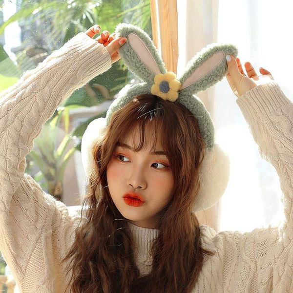 

berets winter cartoon soft earmuffs warmer plush women, Blue;gray