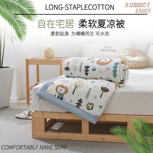 

comforters & sets washed cotton air conditioning quiltthin cool and comfortable soft in children's single double student dormitory summ