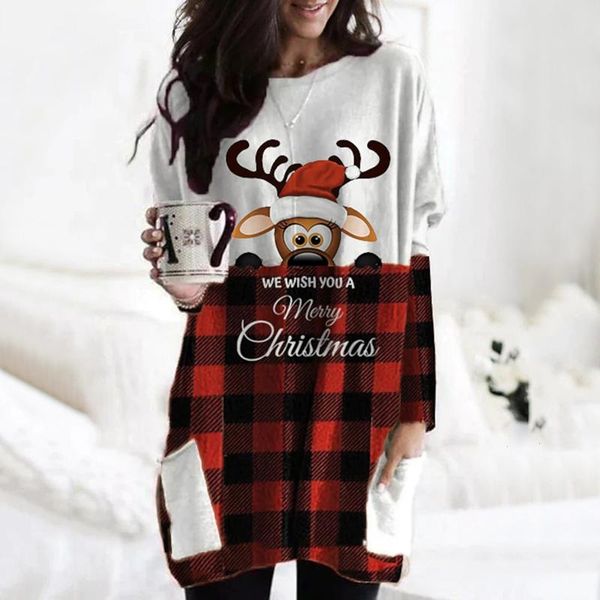 

Women's Hoodies & Sweatshirts Christmas Long Pullover Fashion Clothing Printing Sweetshirts Sleeve Casual Jumper Tops Oversized Clothes L4, Black