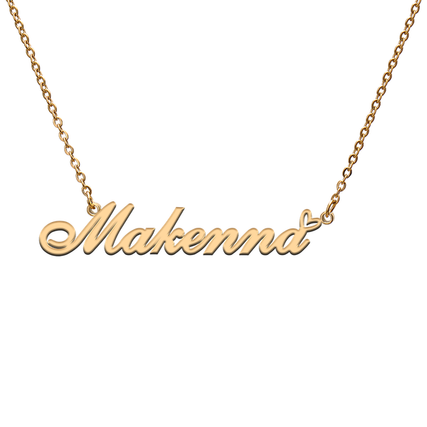 

charms god with love heart personalized character necklace name makenna for friend jewelry gift, Bronze;silver