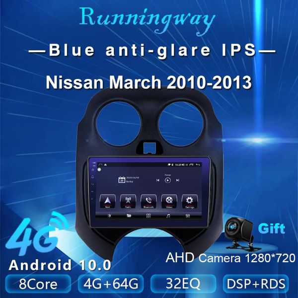 

player runningway android 10.0 car dvd for march k13 2010 - 2013 4g+64g radio multimedia video navigation gps