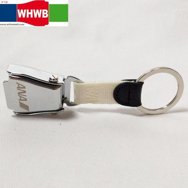 

janpenese ana airline shiny finish airplane seat belt buckle keychain flight lover nippon airways key chain gift ring1, Black;brown