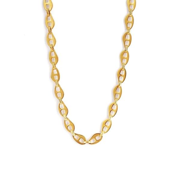 

chains 100% stainless steel pig nose chain necklace for women gold/silver color metal coffee bean choker collier
