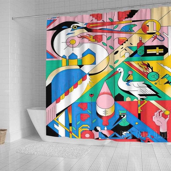 

shower curtains abstract curtain decor waterproof bathroom decorations