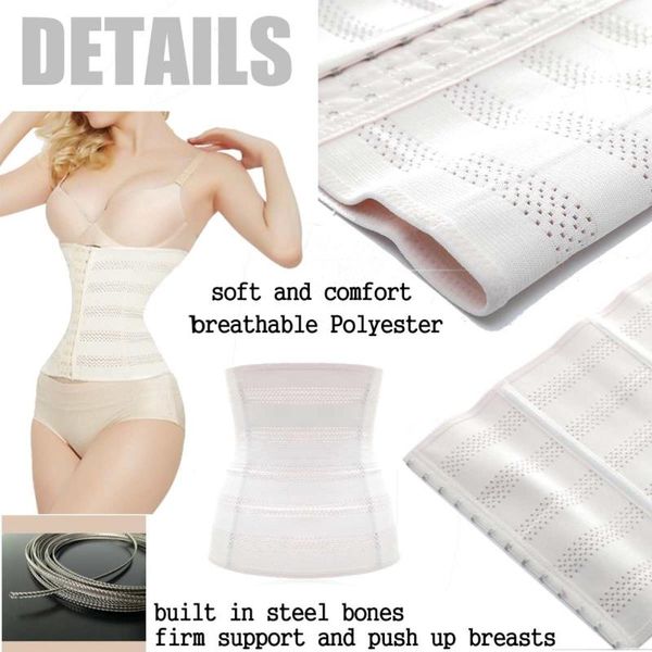 

women's shapers corset waist women tummy belly control slimming underbust shapewear belt plus size slim body shaper modeling strap, Black;white