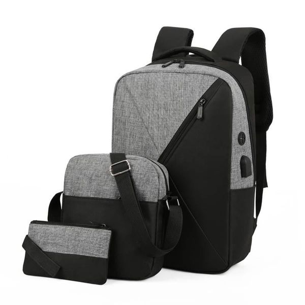 

backpack usb mochila rucksack lapschool-bag anti-theft women men 2021 3pcs school bag teens traval