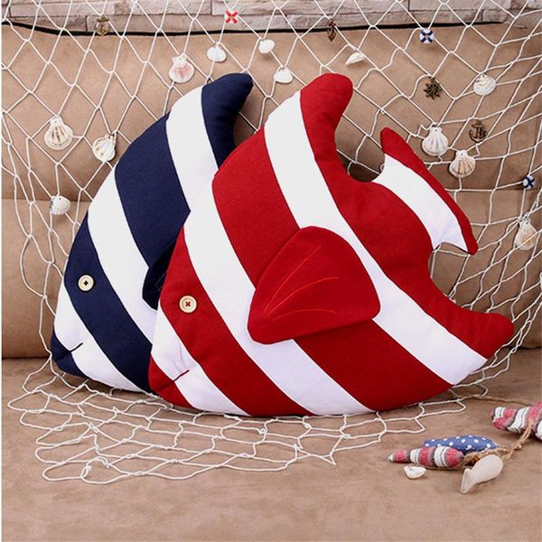 

cushion/decorative pillow mediterranean style fish shaped cushion cotton linen for home sofa car bedroom decoration children gift
