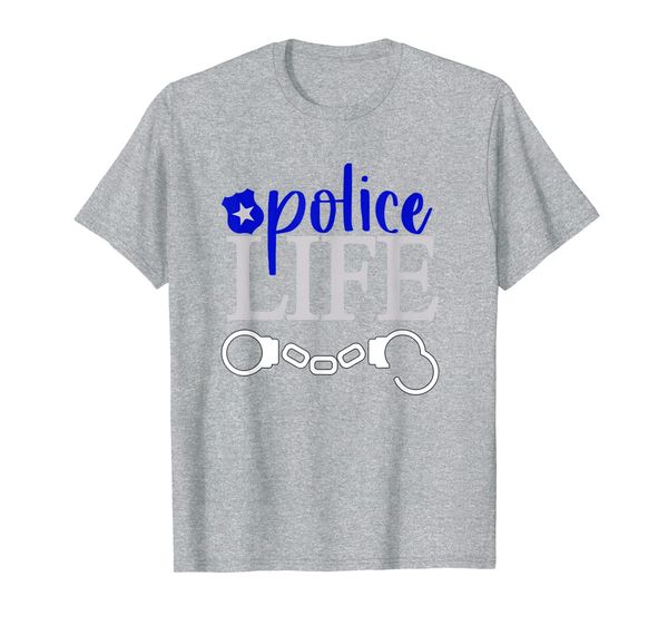 

police life graphic policeman policewoman law enforcement t-shirt, White;black