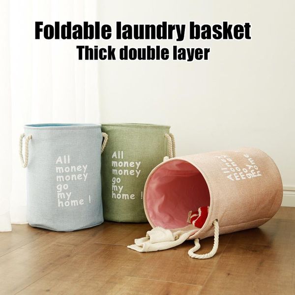 

foldable laundry basket thickened double-layer washable for dirty clothes toys sundries storage can csv & organization