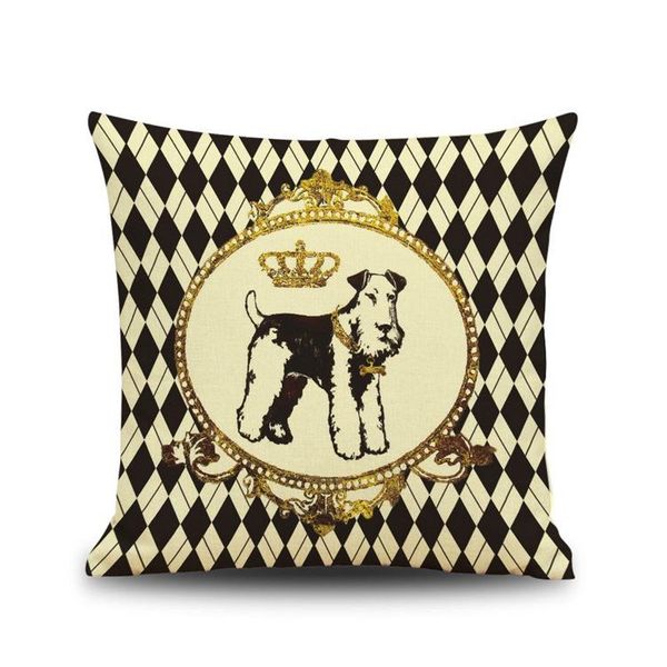 

retrp style cushion cover pillowcase linen cotton pillow covers dog pattern sofa car seat decorative cushion/decorative