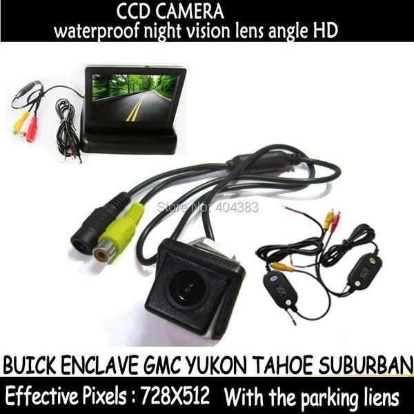 

car rear view cameras& parking sensors 4.3 "tft lcd reverse mirror rearview monitor + wireless ccd camera for enclave yukon tahoe
