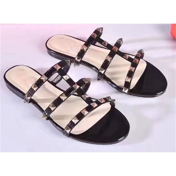 

sandals designer women high heels party fashion rivets girls pointed shoes dance wedding double straps sandals w9dy, Black