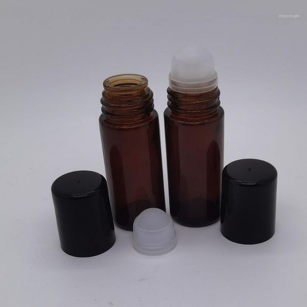 

storage bottles & jars 100 x 30ml travelamber glass roll on perfume bottle 50cc empty brown essential oil roll-on containers for use cosmeti