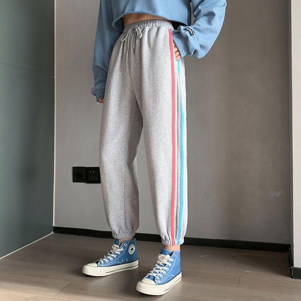 

women pants spring thin korean loose and streetwear sport leisure tidal current the listing men's, Black