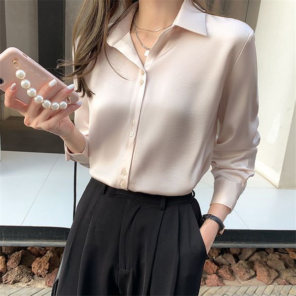 

apricot stylish women loose elegant sweet gentle office lady feminine chic blouses minimalist shirts 210421, White
