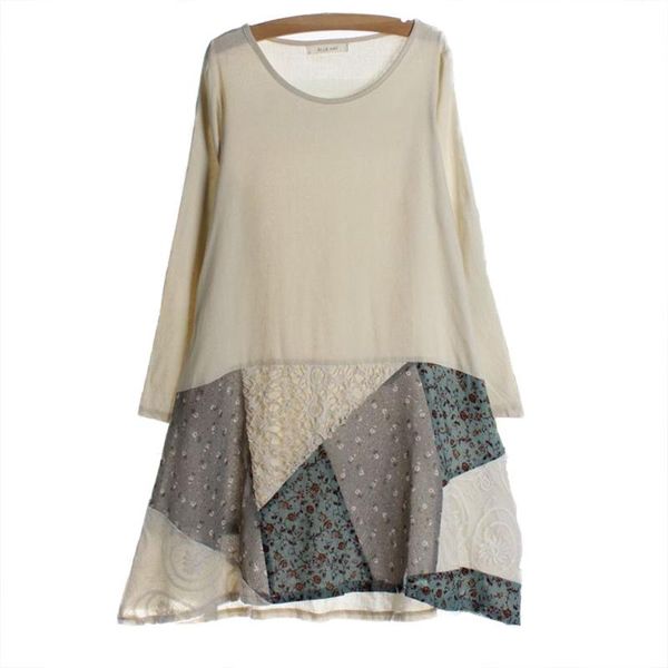 

casual dresses women contrast colors harajuku style prairie chic dress long sleeve patchwork straight knee vestidos y03692, Black;gray