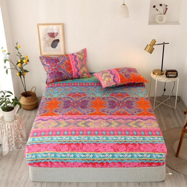

sheets & sets 31home bohemian fitted bed sheet king queen single double size cover with elastic 1pcs case 48x74 for bedroom 1
