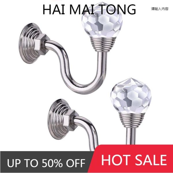 

hooks & rails 2pcs large u shaped window hanging tassel holdback metal curtain holder crystal ball vintage wall mounted hanger