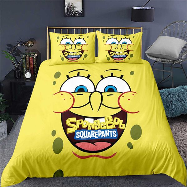 

selling cartoon spongebob 3d printing colorful bedding sets duvet cover-96