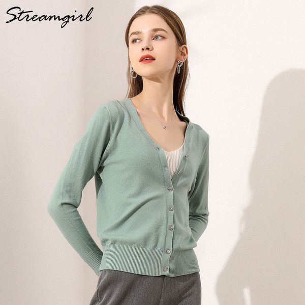 

white v neck cardigan for women spring knitted coats thin long sleeve knitted cardigan sweater women vintage cardigans 210421, White;black