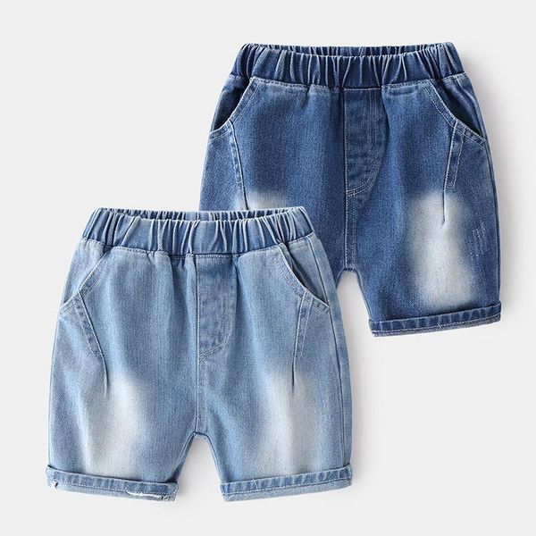 

summer knee length shorts for boys cowboy girls denim pants baby toddler kids trousers children's clothes, Black