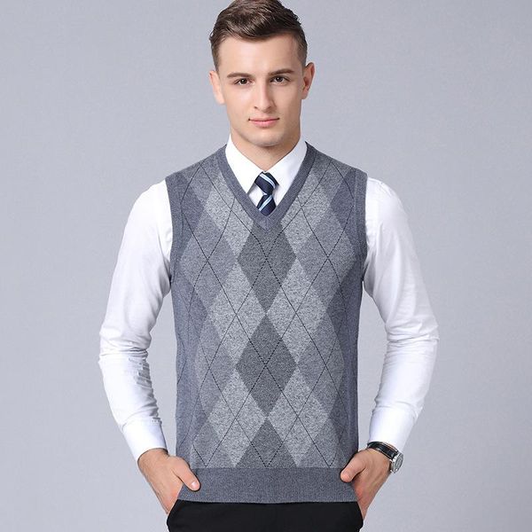 

men's vests sweater men vest for homme sleeveless classic style fit fashion business casual male autumn brand keep warm 4xl, Black;white
