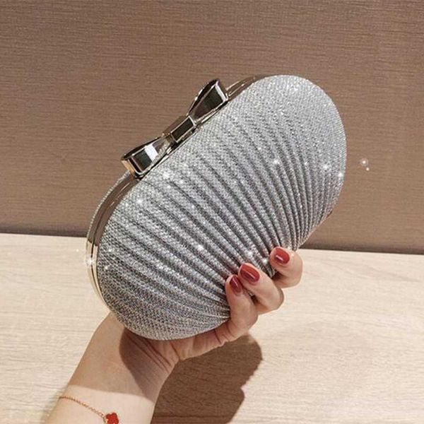 

fggs-wedding bridal beaded women evening bag chain shoulder handbags elegant rhinestones ctch egg shape day ct