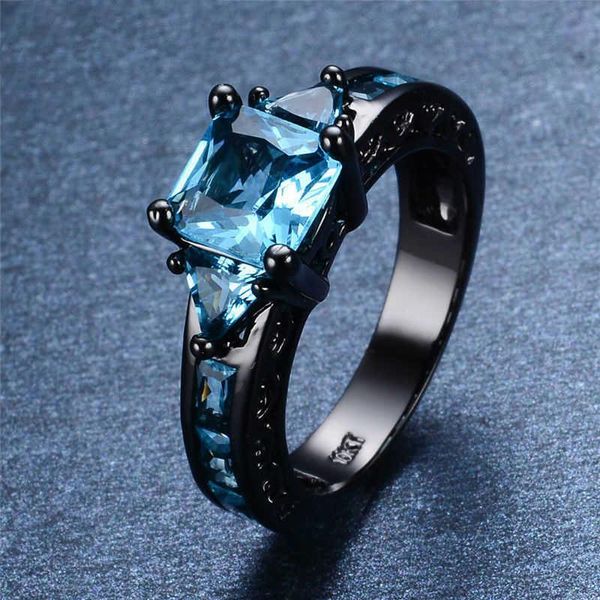 

wedding rings fashionable women's zircon alloy ring cutting square size5-11, Slivery;golden