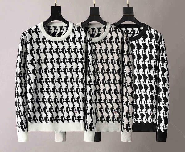 

designer men sweaters hoodies winter knitted wool brand knitting hooded sweatshirt round neck long sleeve mens sweater jackets plus size, White;black