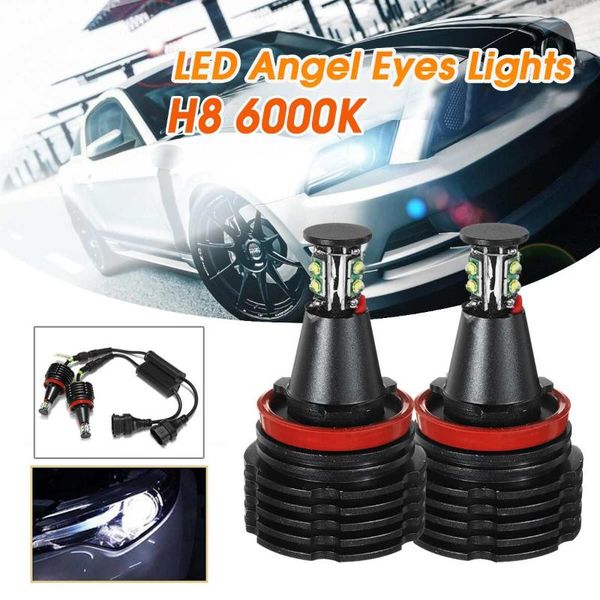 

car headlights 2pcs 80w h8 led angel eyes bulbs fog light white for e90 e92 e82 e60 e70 e71 x5 x6 e89