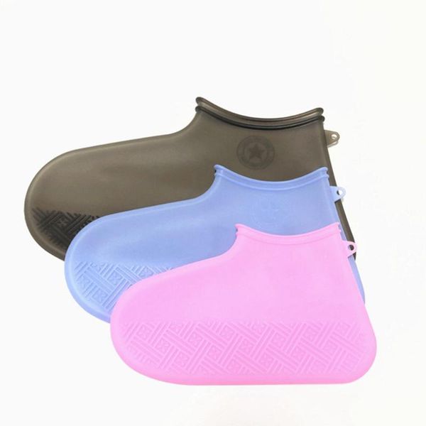 

shoe parts & accessories 1 pair reusable latex waterproof rain shoes covers slip-resistant rubber boot overshoes s/m/l, White;pink