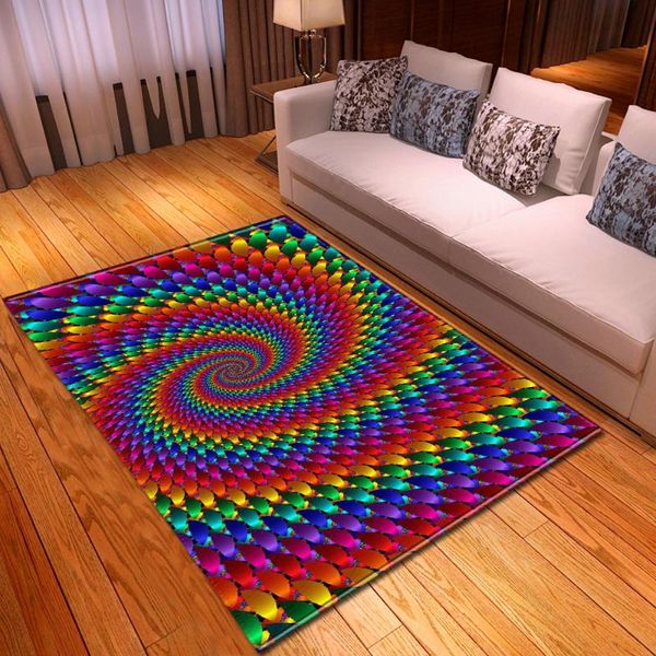 

carpets colour visual illusion alfombra bedroom carpet nordic simple office floor rugs 3d room printing tea living table for mat