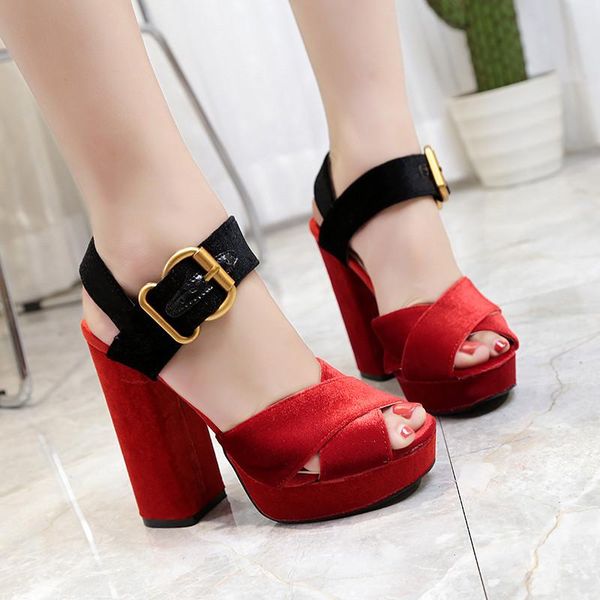 

dress shoes corporis 2021 summer sandals buckle ladies prom thick high heels female elegant platform women, Black