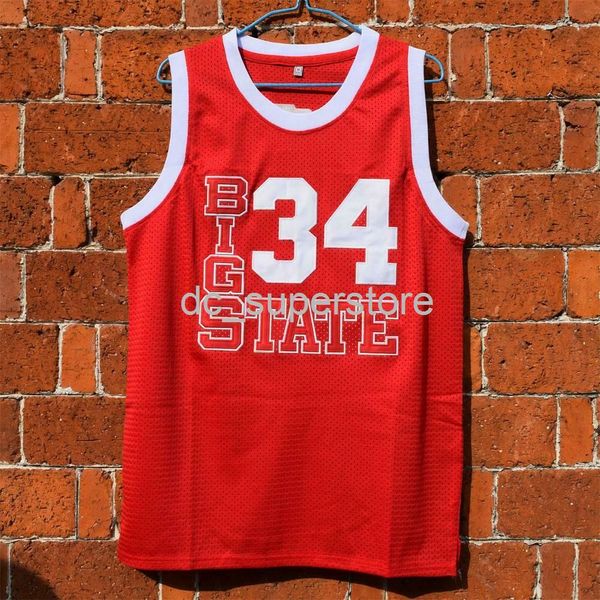 Jesus Shuttlesworth # 34 Big State He Got Game Basket Maglia rossa cucita personalizzata Uomo Donna Maglia da basket giovanile XS-6XL