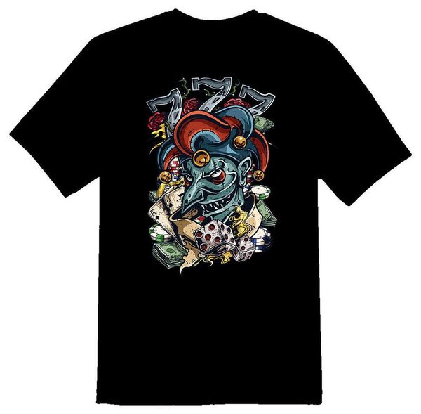 

joker the gambler black or white tee, White;black