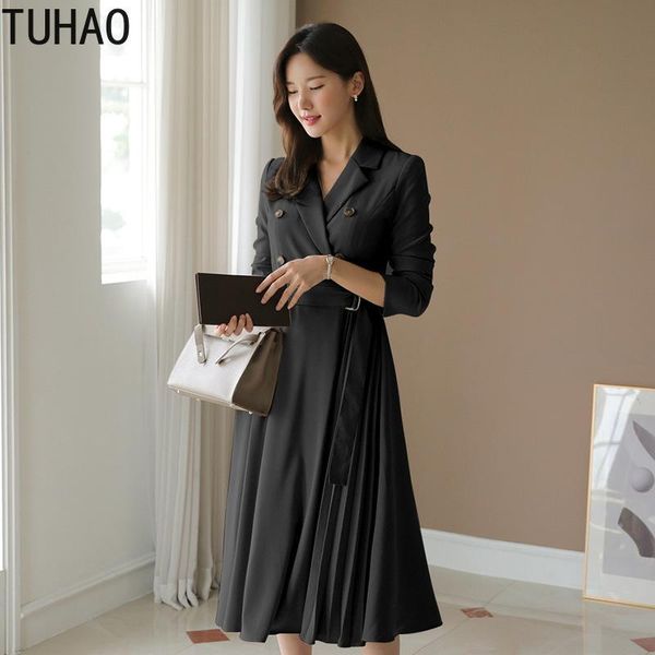 

office lady elegant women dress ol long sleeve dresses sashes pleated patry vestidos femme autumn winter wm20 casual, Black;gray